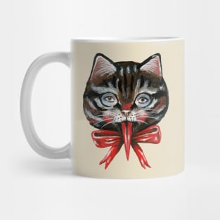 Cute black cat Krampus face Mug